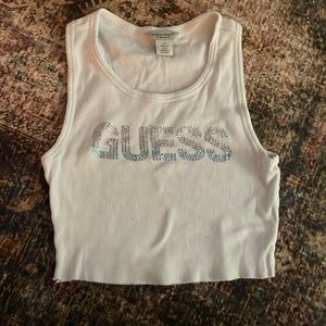 -GUESS Y2K RHINESTONE CROP TOP